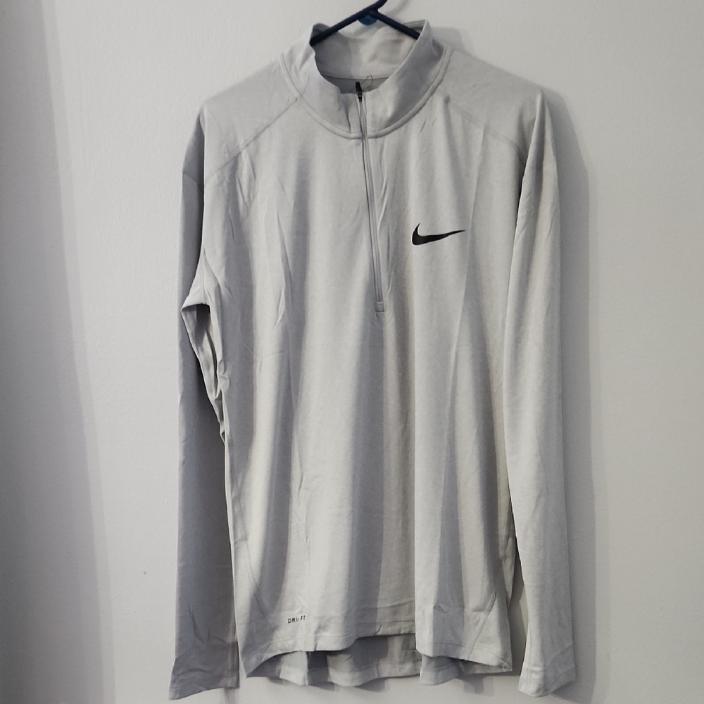 Nike Mens  Light Gray Half  Zip Pullover
